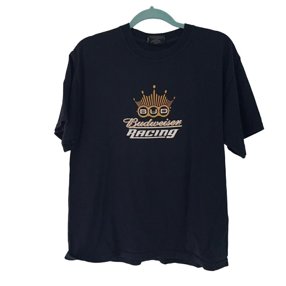 Steve & Barrys Vintage Mens Tee Shirt Black Size Large Budweiser Racing